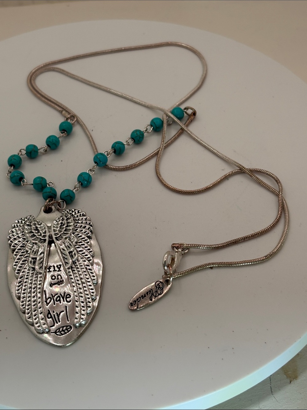 ✨ Rare Plunder Design "Fly Brave Girl" Extra Long Pendant Necklace ✨